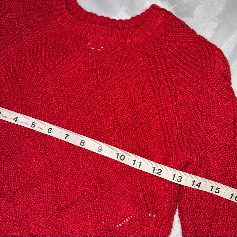 Old Navy Girls Size 6/7 Red Long Sleeve Knit Sweater Christmas Festive‎ Holidays